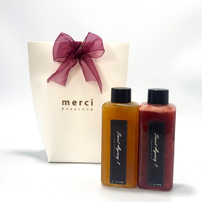 [1만원대 선물]자몽청 레몬청 딸기청 생강청 수제청 과일청 선물세트 100ml 2병 답례품 단청수제청, 1세트, 레몬+자몽 쇼핑백 구매