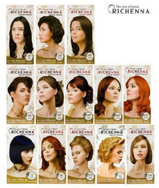 리체나 칼라 크림, 3N 어두운갈색, 4개