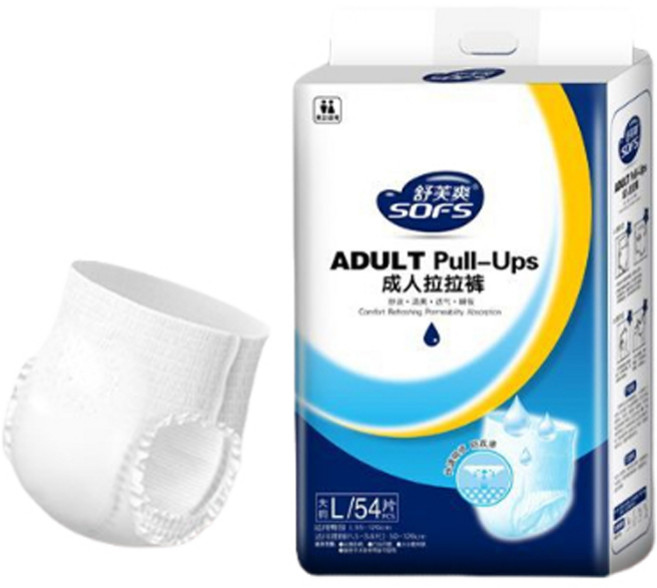 SOFS 舒芙爽 成人拉拉褲 1500ml大吸量內褲型紙尿褲, 1個, L碼, 54片