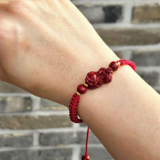 비휴 매듭 팔찌 재물운 금전운 기원 손목 장식 액세서리 선물용 남녀공용 레드
