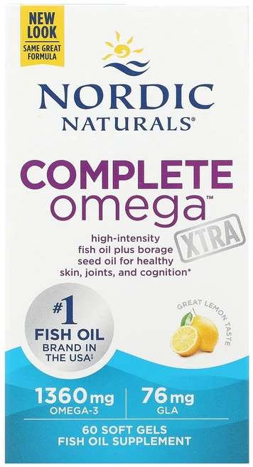 Nordic Naturals Complete Omega Xtra Lemon 1360mg 소프트젤 60정(소프트젤 1정당 680mg), NordicNaturalsCompleteOmegaXtr, 1개, 60정 - 쿠팡