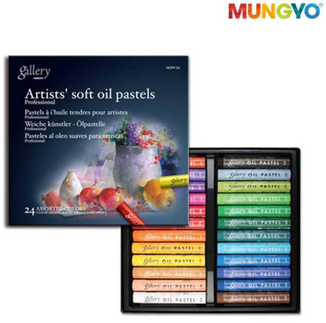 문교 소프트 오일 지함 파스텔 MOPV-24, 24색, 1개