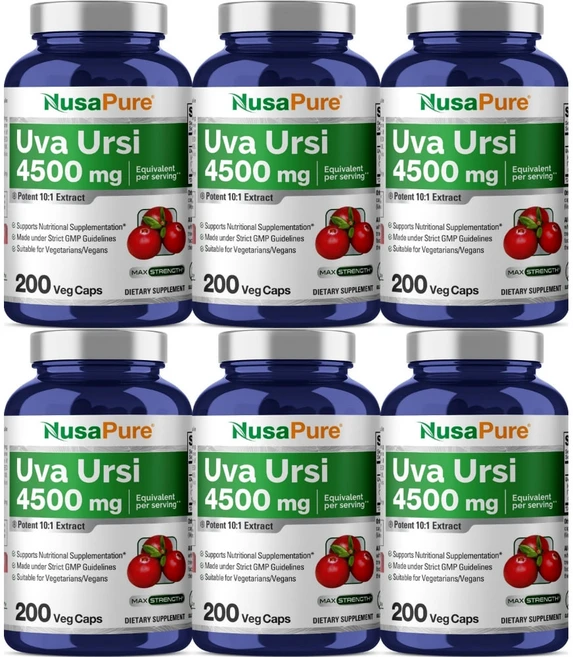 누사퓨어 10배 추출 우바 우르시 4500mg, 6개, 200정 - 쿠팡