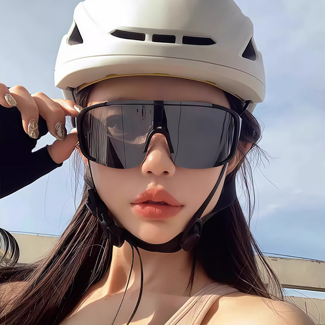바닐라마카롱 스포츠 미러 고글 선글라스 + 케이스 자외선 블루라이트 차단 낚시 골프 자전거 남성 여성 고글형 썬글라스