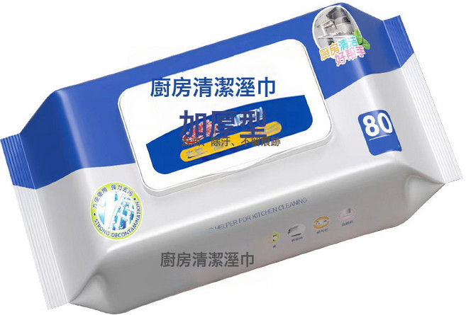 潤美 廚房濕巾 加大加厚, 1個, 倩藍白包裝11*1660片