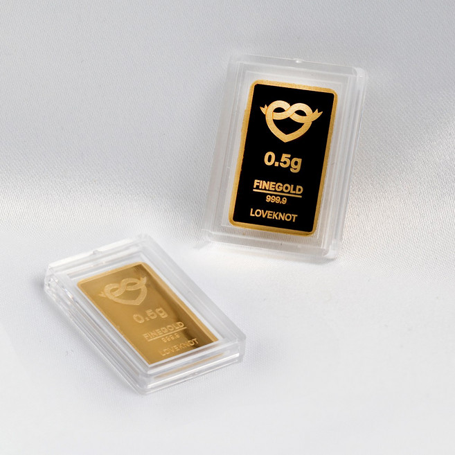 [24K 999.9% 순금] 러브넛 기념일 부모님 친구 수능 승진 선물 금테크 순금 골드바 (0.5g)