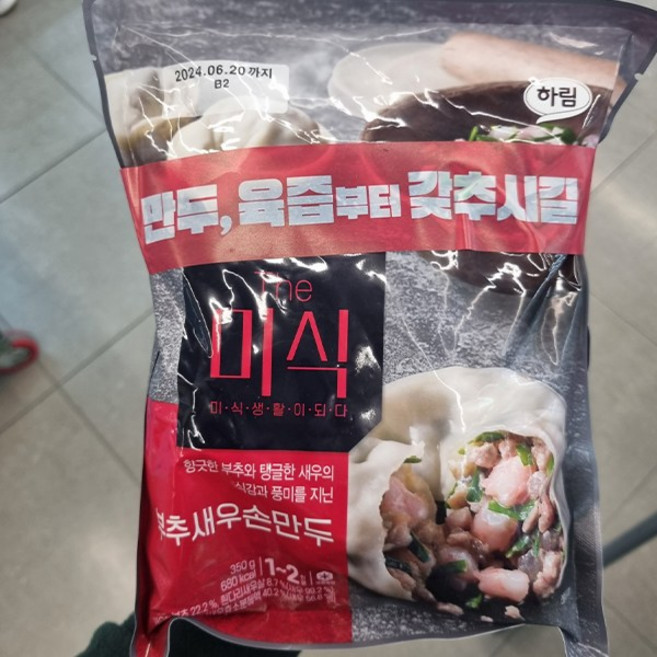 하림 더미식 부추 새우 손만두, 350g, 2개