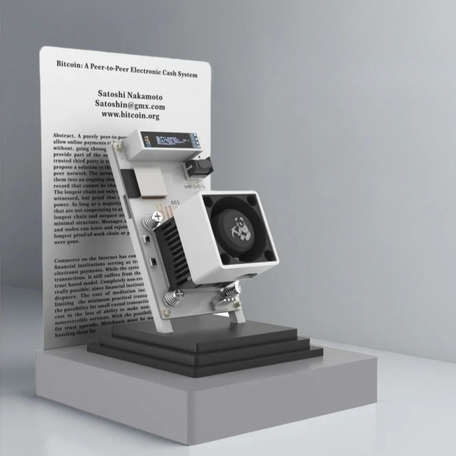 Bitaxe Gamma 601 가정용 초저전력 비트코인 로또 채굴기 1.2TH/s, 화이트