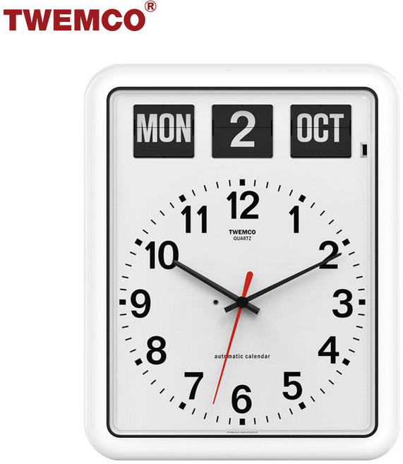 트웸코 BQ-12 퍼페추얼 캘린더 플립 벽시계, 화이트(BQ-12A)
