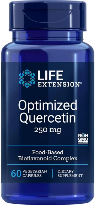 라이프익스텐션 옵티마이즈드 퀘르세틴 250mg 베지테리안 캡슐, 1개, 60정 - 쿠팡