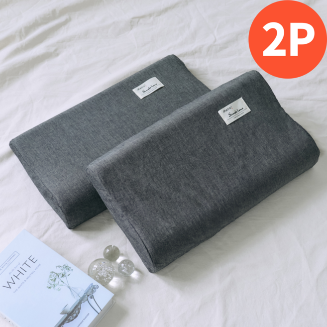 누비온 순면 라텍스 굴곡형 메모리폼 베개커버 템퍼 호환용 2P