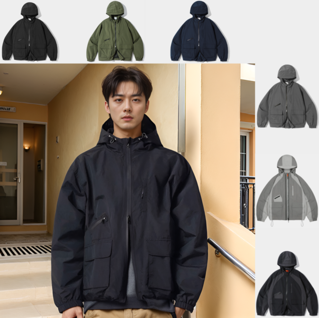 [국내매장판] 디미트리블랙 남녀공용 어센틱 후드 바람막이 자켓 경량 윈드브레이커 + HYGGELLING 다용도가방