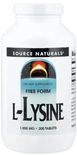 Source Naturals L-Lysine 1000mg Tablets 소스 네추럴스 L-라이신 1000mg 타블렛, 200정, 3개 - 쿠팡