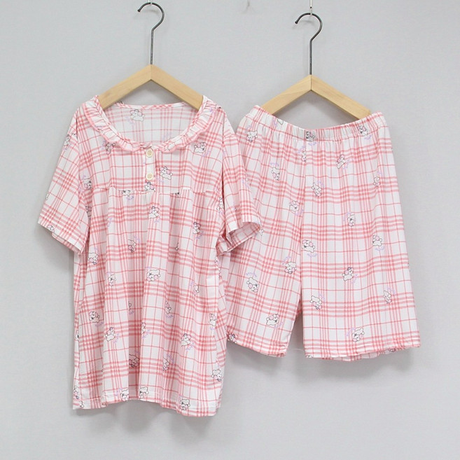 [서울양품점] 여주니어 아이스쿨 냉감 캐릭터 반팔상하세트 아동잠옷 홈웨어 실내복