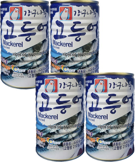 강구나루 고등어 통조림 400g 4개 업소용 조림 찌개