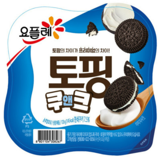 요플레 토핑 쿠앤크125g 냉장무료배송, 125g, 12개