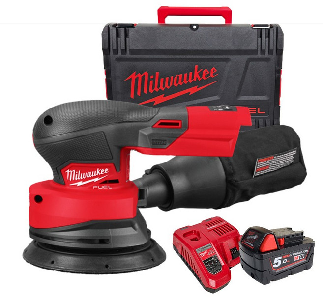밀워키 18V 5인치 충전 원형샌딩기 5.0배터리 1팩 세트, 1개