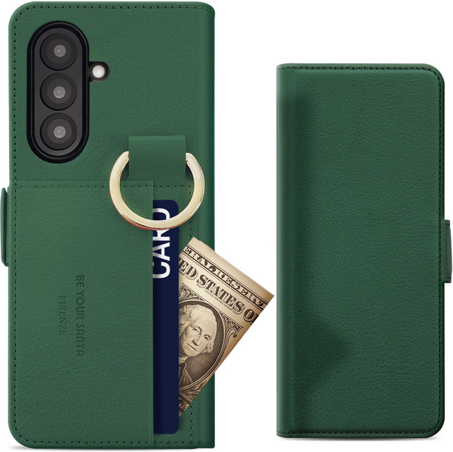 비유어산타 유해 전자파 차단 이태리 원단 갤럭시 Z폴드7 케이스 링 핑거 카드수납 피렌체