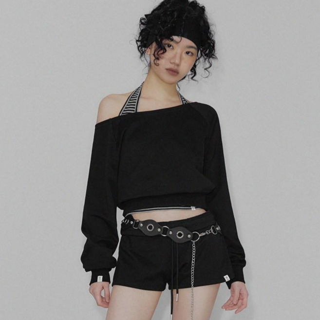 [TWEEB] [설쁘 PICK] 던크 베이직 오프숄더 긴팔 맨투맨