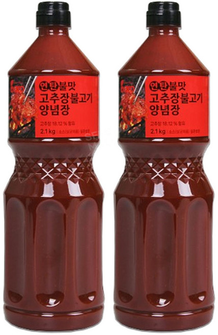 바로 연탄불맛 고추장불고기양념장 2.1kg(2병) 연탄향 불향소스 고추장불고기양념장 대용량 업소용, 2.1kg, 2개