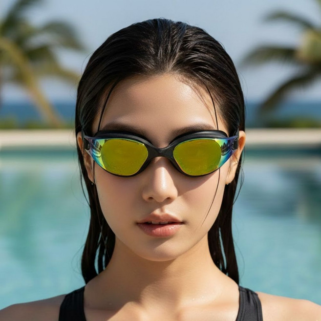 벨라킨 빅사이즈 와이드 김서림 방지 물안경, 블랙, 1개