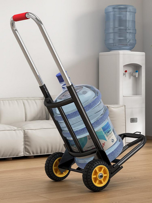 [간편하게 끌어요] 휴대용 계단카트 접이식 손수레 물통 캐리어, 중형 크리스탈 바퀴 28mm