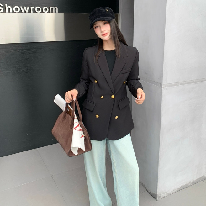 3위 - VIISHOW 여성 봄 가을 자켓 캐주얼 정장 오버핏 아우터 하객룩