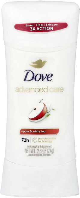 특별한효과 Dove 어드밴스드 케어 땀 억제제 데오도런트 사과 및 백차 74g(2.6oz) 곧일시품절됩니다, Dove어드밴스드케어땀억제제데오도런트사과및백차74g26 - 쿠팡