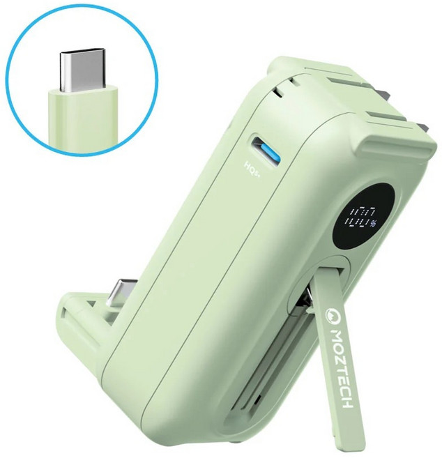 MOZTECH 太空艙行動電源, Type-C, 夏蒂綠