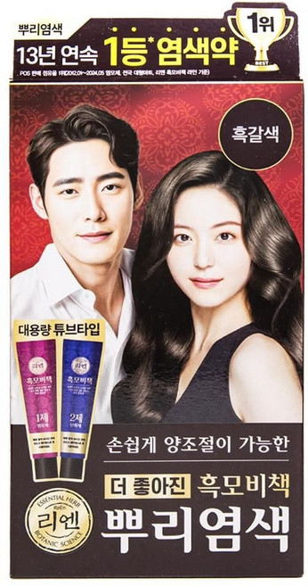 리엔 흑모비책 뿌리염색 흑갈색, 1개