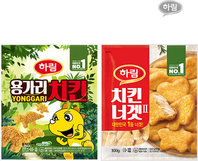 하림-(용가리치킨300g+치킨너겟300g), 600g, 1세트