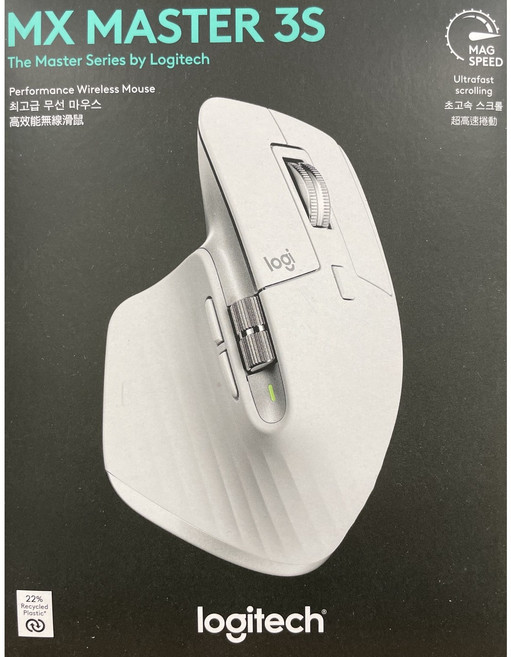 로지텍코리아 정품 MX MASTER 3S 무선 블루투스 마우스, 화이트