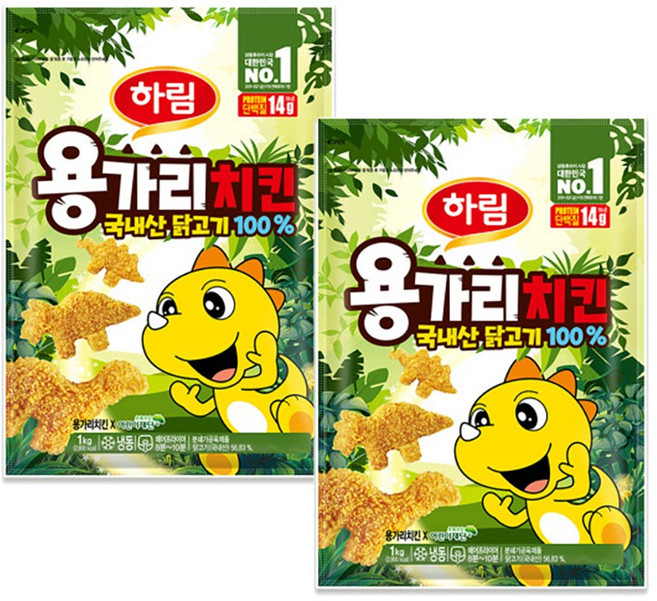 하림 용가리치킨 1kg 2봉, 2개