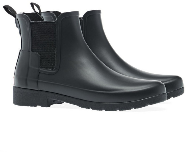 Hunter Refined Chelsea 霧面黑色踝靴 雨靴
