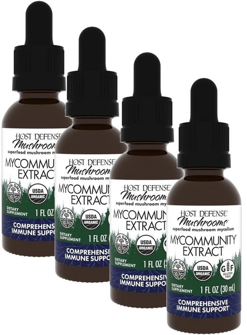 호스트 디펜스 마이커뮤니티 버섯 추출물 Host Defense My Community Extract mushroom, 4개, 30ml - 쿠팡