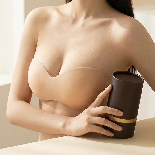 말랑마쥬 0.3cm 와이드윙 실리콘 누드브라 오프숄더브라 접착형 브래지어