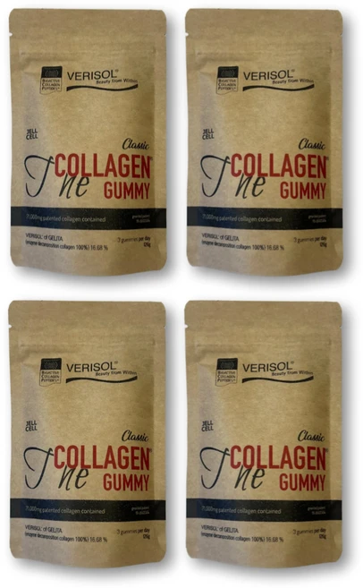 홈쇼핑 코스트코 독일산 베리솔 더 콜라겐 구미 꾸미 석류 젤리 VERISOL 히알루론산 비타민C 씹어먹는 콜라겐, 4개, 21회분 - 쿠팡