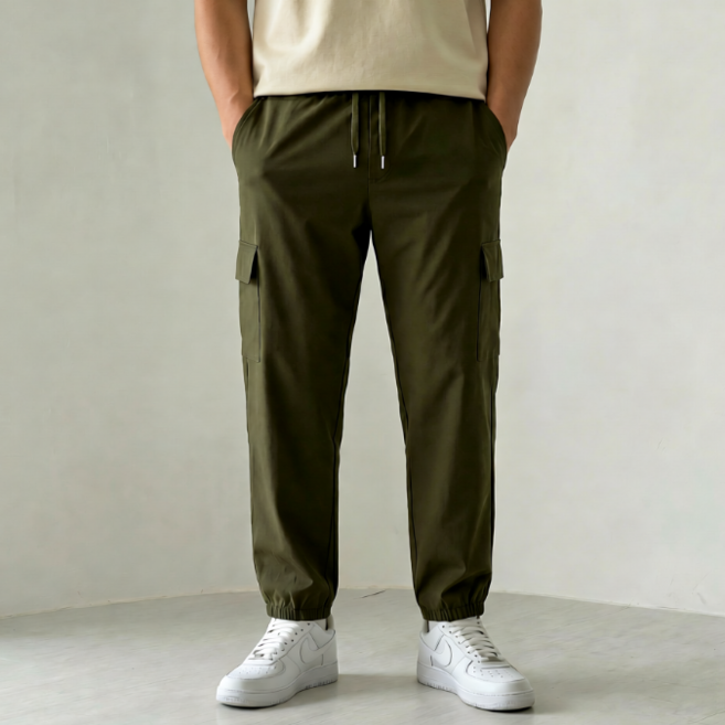 브라우터 남자 스판 밴딩 카고 바지 캐주얼 조거 팬츠