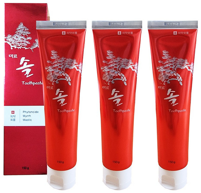 미르솔 치약 150g 천비솔치약 적송치약 천연잇몸치약 불소없는치약, 3개