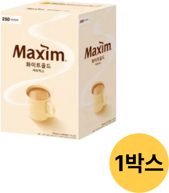 맥심 화이트골드 커피믹스 250입 1박스, 11.7g, 250개입