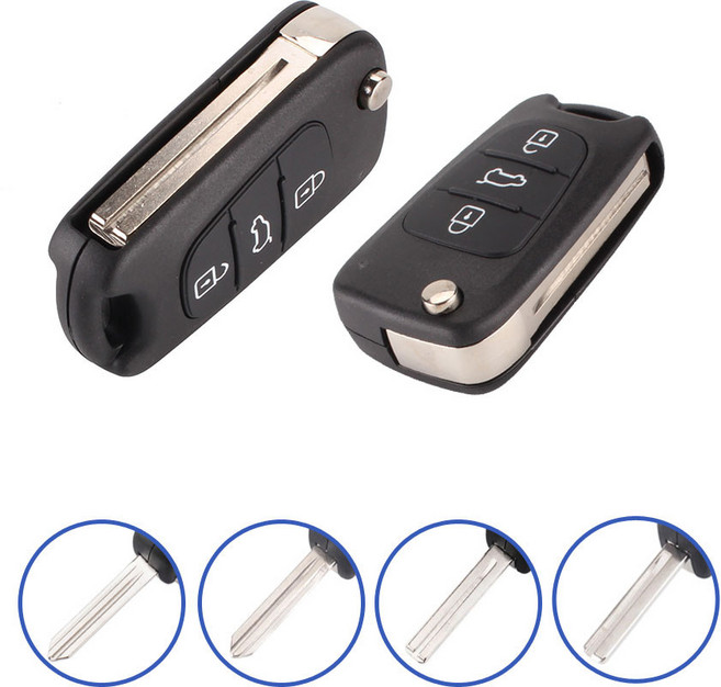 뉴모닝 리모컨 폴딩키 스마트키 교체용 수리용 호환용, 기아 3버튼 B형, 1개