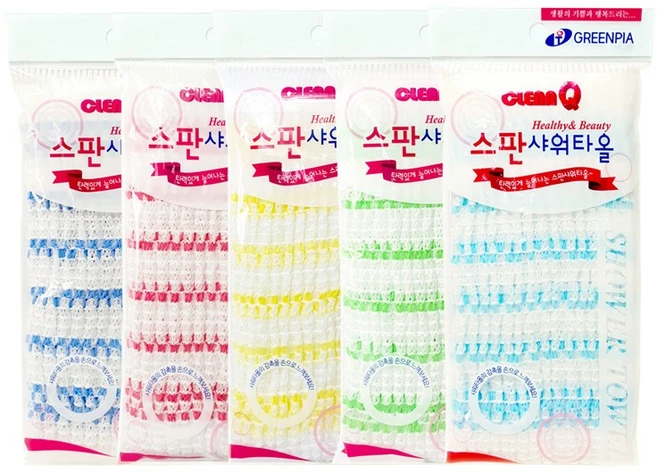 위트 스판샤워타월, 그린, 1개, 1개입 - 쿠팡