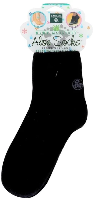 어스 테라퓨틱스 알로에 베라 양말 - 천연 베라와 E가 함유되어 발 건조 발뒤꿈치 갈라짐 굳은살 거친 피부 각질 제거에 도움 좋아하는 로션과 함께 사용 블랙 - 쿠팡