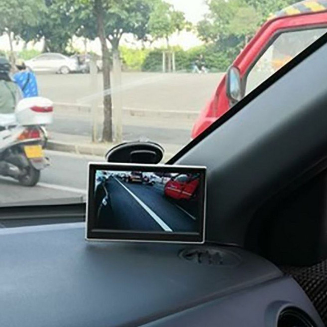 사이드 블랙박스 사각지대 어시스트 보조 카메라 문콕 차선변경 측면 룸미러, 5인치 모니터+2채널+리모컨