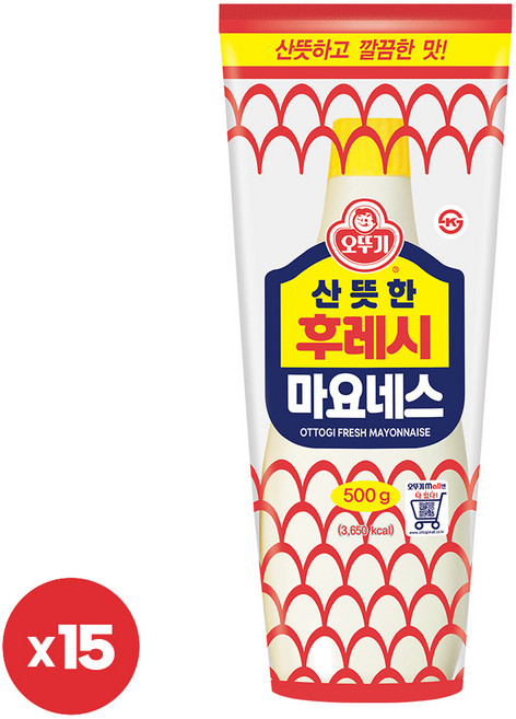 오뚜기 후레시 마요네스, 500g, 15개