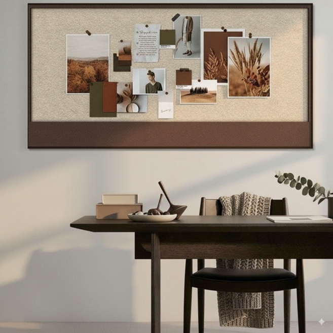 데이엘라 대형 게시판 접착식 코르크 보드 콜크보드 코르크판 학교 어린이집 학원 사무실 메모판, 브라운 80x180