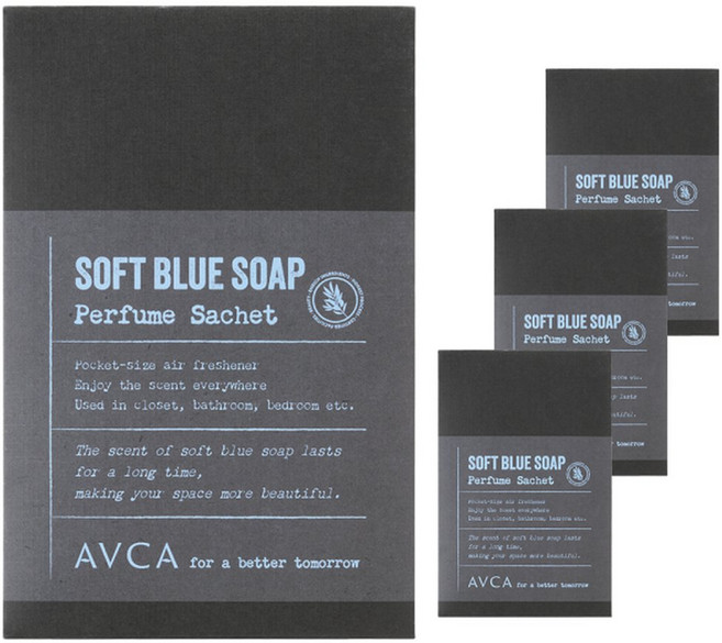 아브카 퍼퓸 샤쉐 옷장 방향제 본품, 20g, 4개, 소프트 블루솝