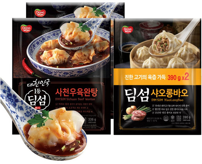 동원 딤섬 샤오롱바오 390g x2 +딤섬 사천우육완탕 336g x2
