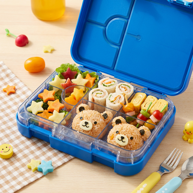 리틀그립 야미박스 어린이집 소풍 도시락통 피크닉 도시락 꾸미기, 1개, 블루