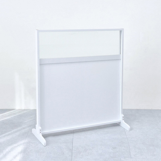 카미코코 공간 분리 가벽 가림막 스탠드 유리 파티션 1200x1200, 화이트